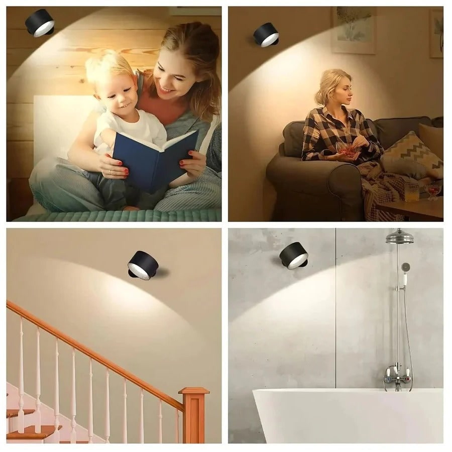 Applique rechargeable à fixation magnétique orientable à 360°