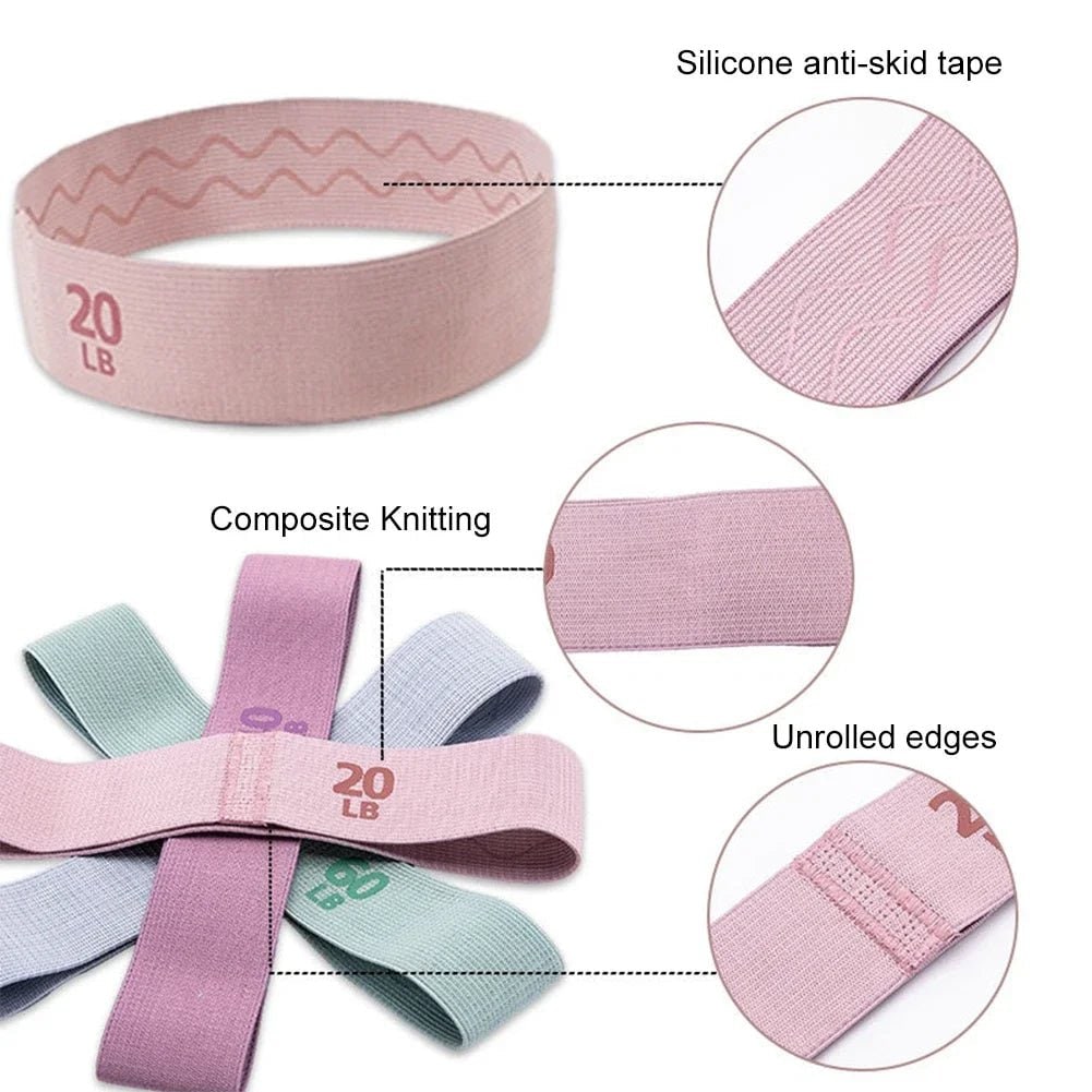 Bandes de résistance en tissu avec intérieur silicone