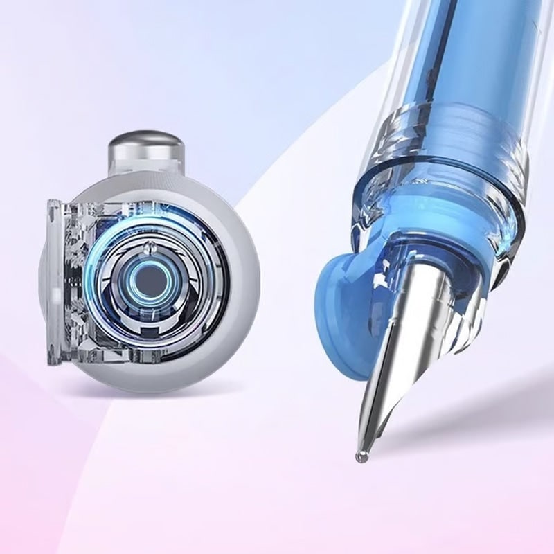 Stylo-plume rétractable à pointe fine avec clip