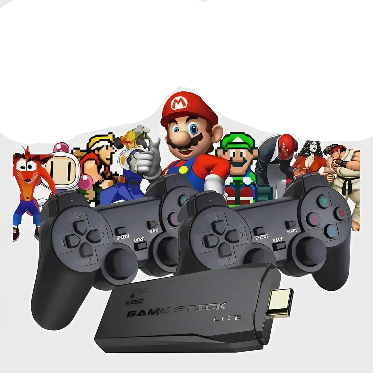 Console de jeu sur clé HDMI avec deux manettes sans fil