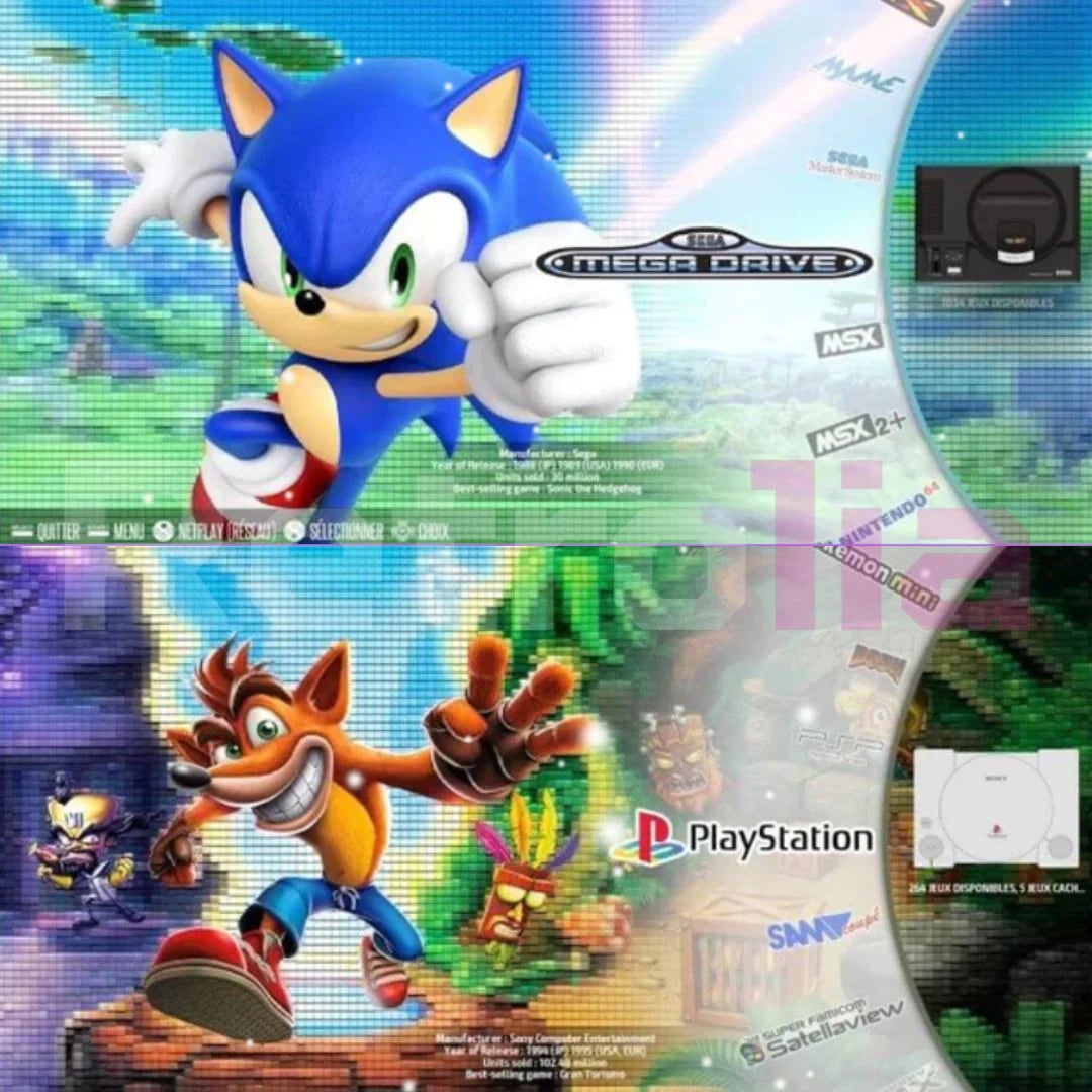 Console de jeu sur clé HDMI avec deux manettes sans fil