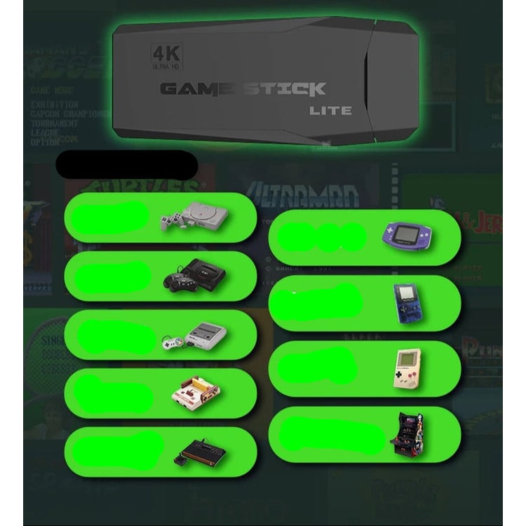 Console de jeu sur clé HDMI avec deux manettes sans fil