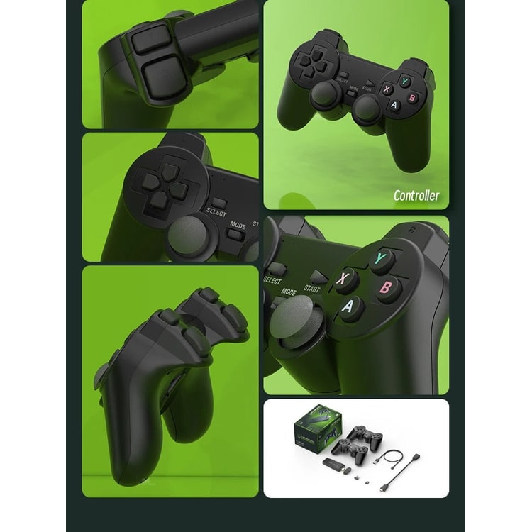 Console de jeu sur clé HDMI avec deux manettes sans fil