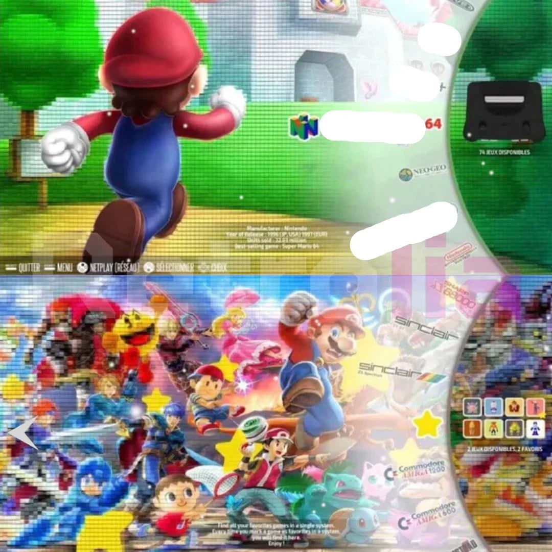 Console de jeu sur clé HDMI avec deux manettes sans fil