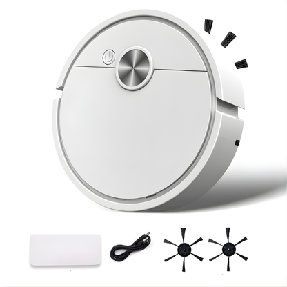 Robot de nettoyage avec doubles tampons rotatifs et brosses latérales