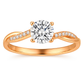 Bague solitaire à anneau torsadé et pierres décoratives