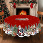 Nappe ronde de Noël à bord festonné, 152 cm