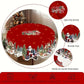 Nappe ronde de Noël à bord festonné, 152 cm