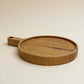 Plateau de service rond sculpté en bois de châtaignier – image 3