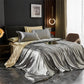 Parure de lit en satin avec housse de couette et taies