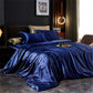 Parure de lit en satin avec housse de couette et taies