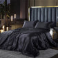 Parure de lit en satin avec housse de couette et taies