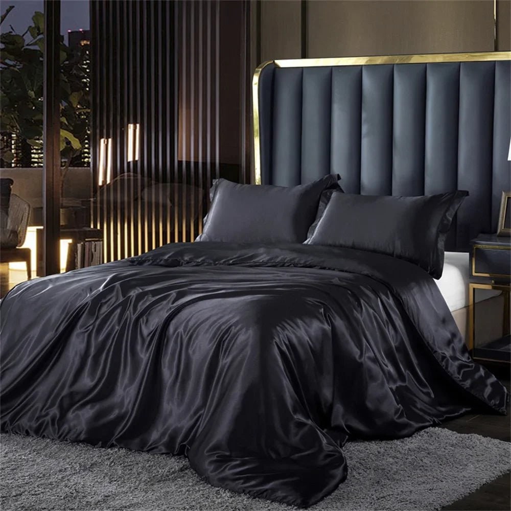 Ensemble de linge de lit en satin brillant