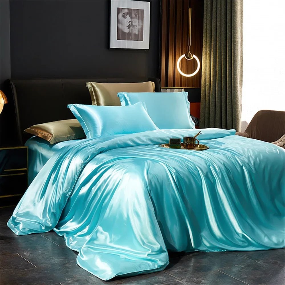 Ensemble de linge de lit en satin brillant