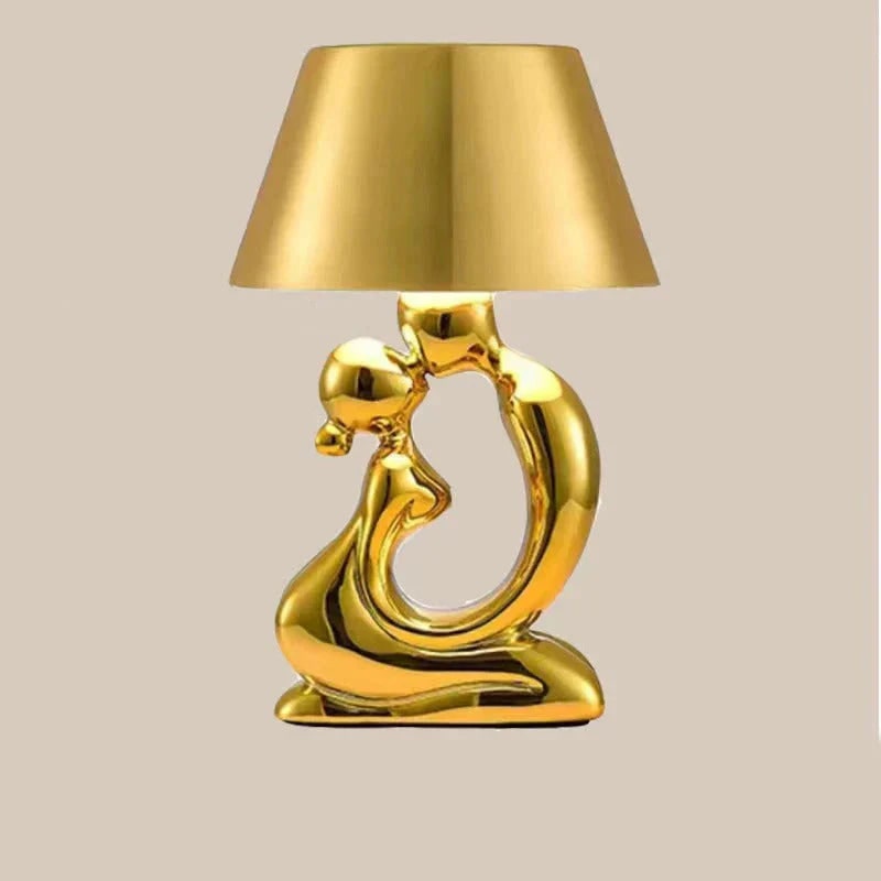 Lampe de table rechargeable à base sculpturale
