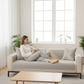 Protection modulaire de canapé matelassée en mélange coton-lin