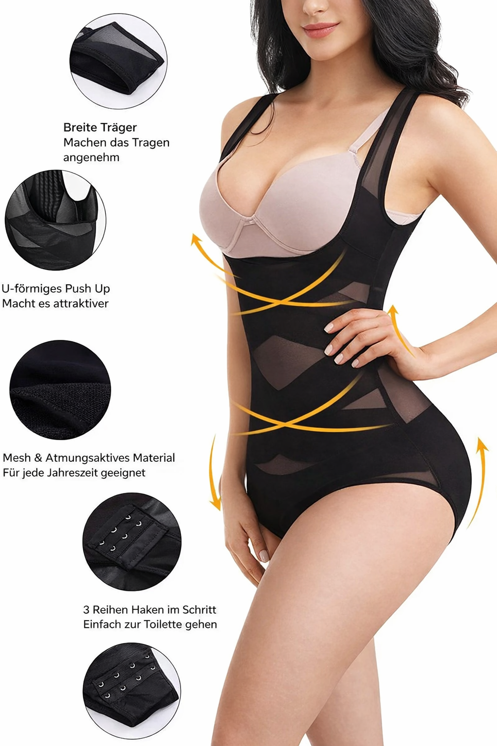 Body gainant sans manches à buste ouvert