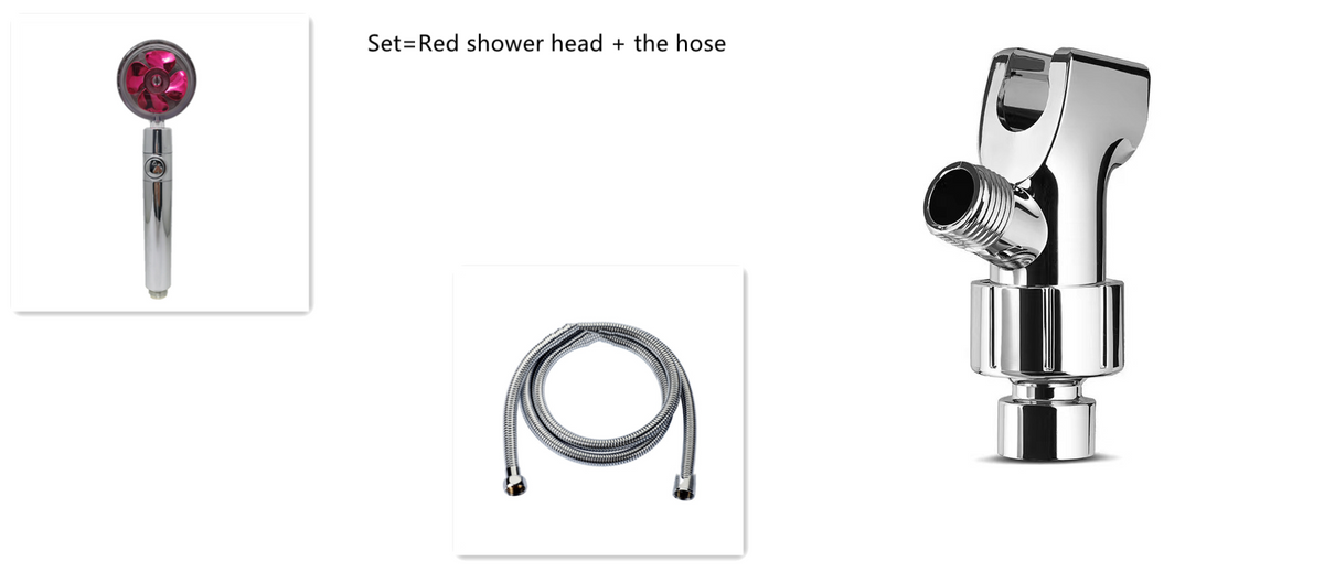Pommeau de douche filtrant avec bouton pause et flexible