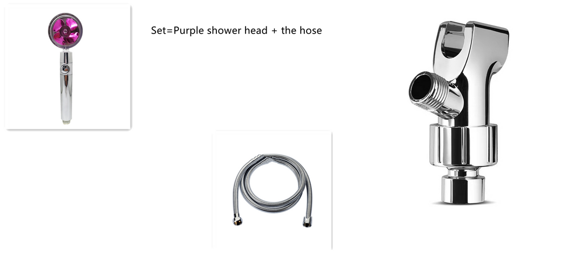 Pommeau de douche filtrant avec bouton pause et flexible
