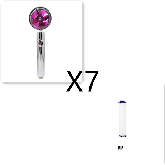 Pommeau de douche filtrant avec bouton pause et flexible