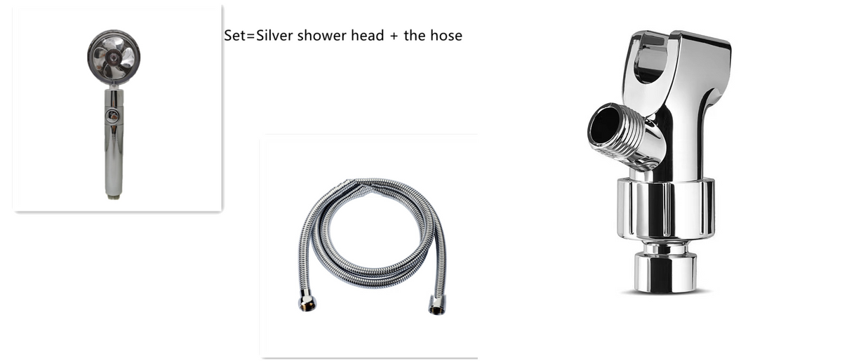 Pommeau de douche filtrant avec bouton pause et flexible