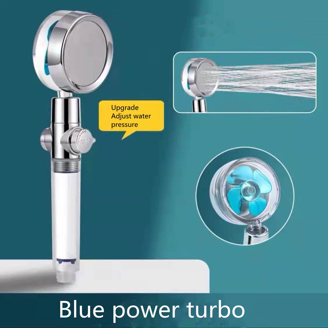 Pommeau de douche filtrant avec bouton pause et flexible