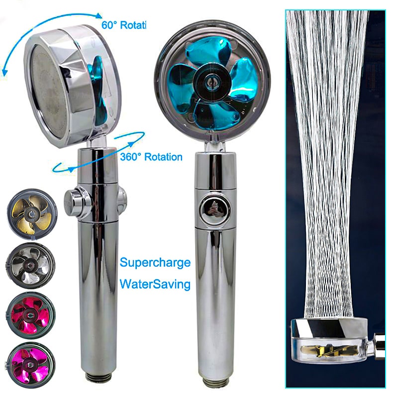 Pommeau de douche filtrant avec bouton pause et flexible