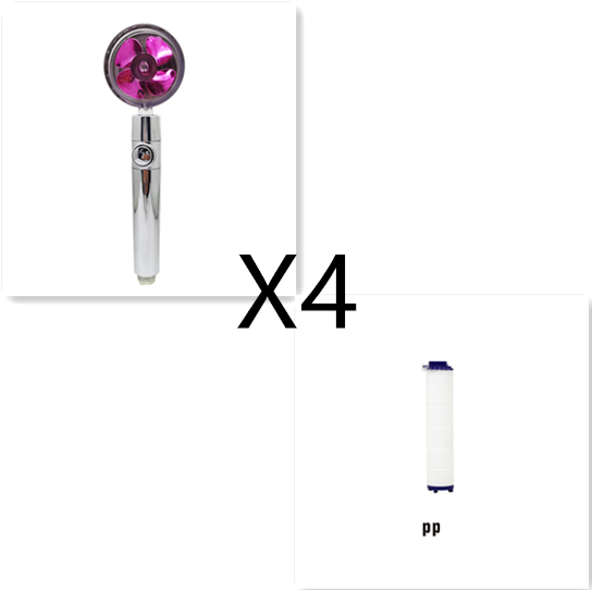 Pommeau de douche filtrant avec bouton pause et flexible