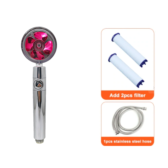 Pommeau de douche filtrant avec bouton pause et flexible