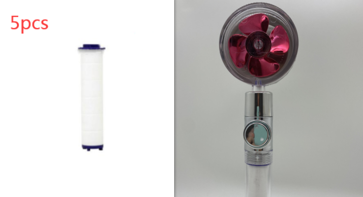 Pommeau de douche filtrant avec bouton pause et flexible