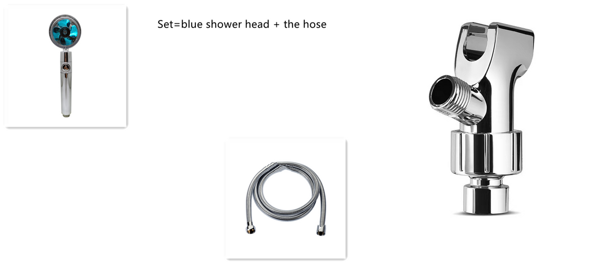 Pommeau de douche filtrant avec bouton pause et flexible