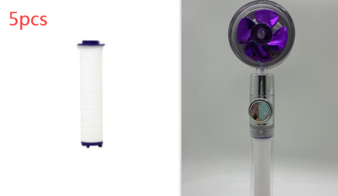 Pommeau de douche filtrant avec bouton pause et flexible