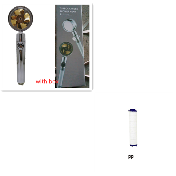 Pommeau de douche filtrant avec bouton pause et flexible