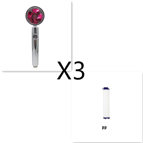 Pommeau de douche filtrant avec bouton pause et flexible