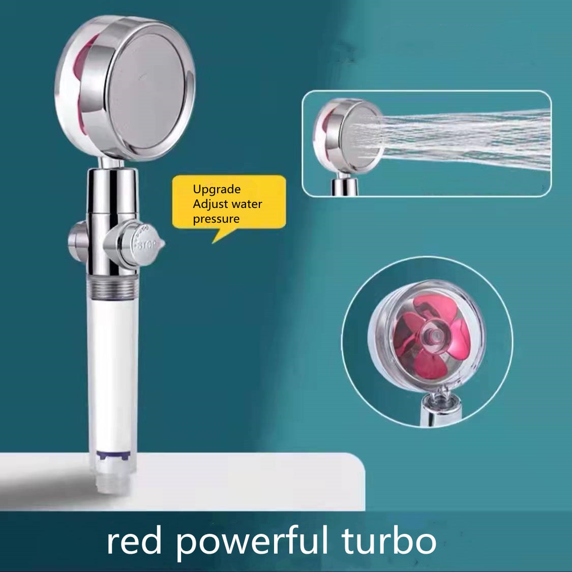 Pommeau de douche filtrant avec bouton pause et flexible