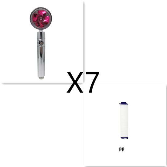 Pommeau de douche filtrant avec bouton pause et flexible