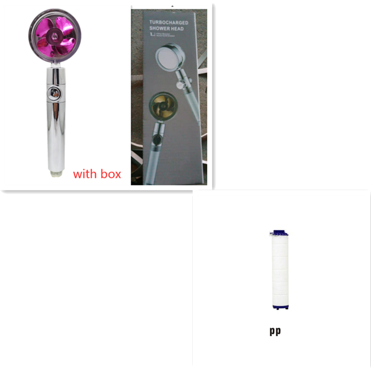 Pommeau de douche filtrant avec bouton pause et flexible