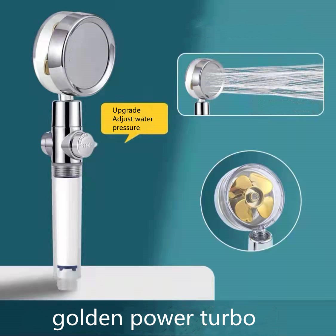 Pommeau de douche filtrant avec bouton pause et flexible