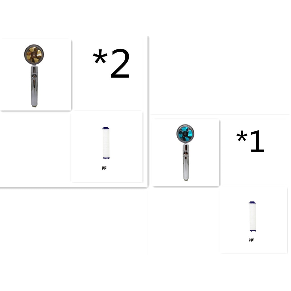 Pommeau de douche filtrant avec bouton pause et flexible