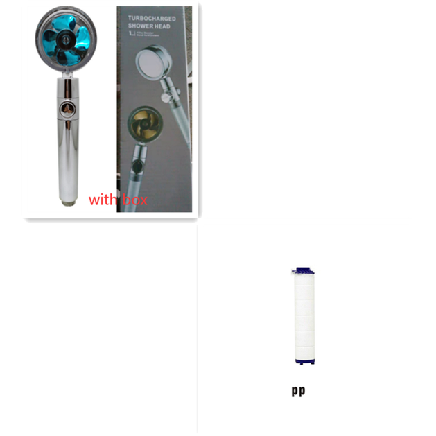 Pommeau de douche filtrant avec bouton pause et flexible