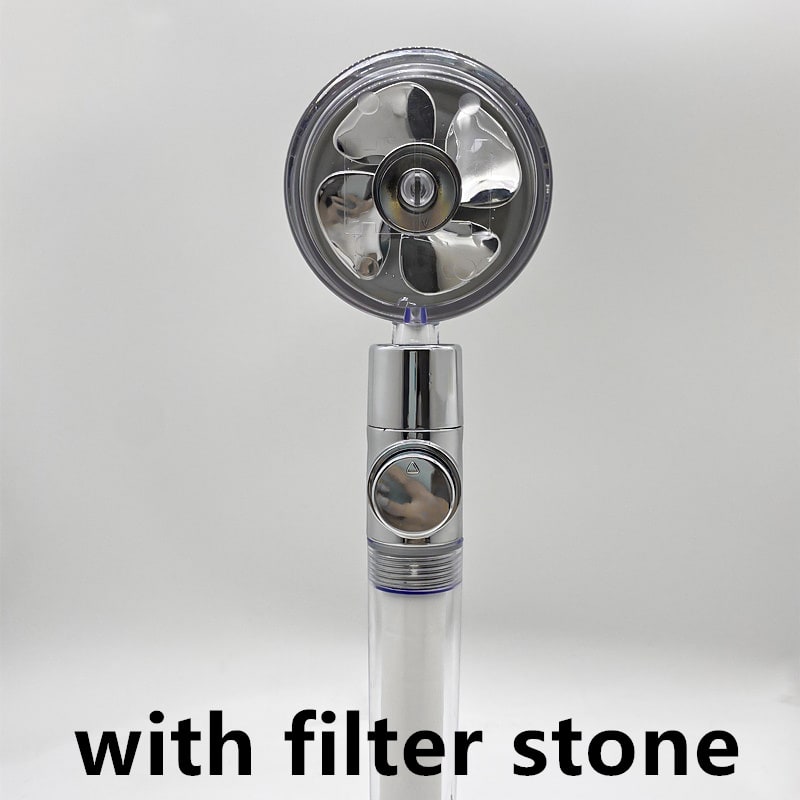 Pommeau de douche filtrant avec bouton pause et flexible
