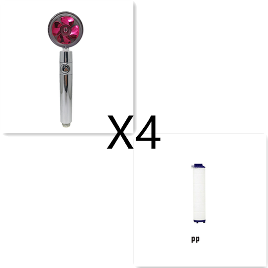 Pommeau de douche filtrant avec bouton pause et flexible