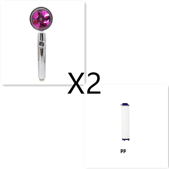 Pommeau de douche filtrant avec bouton pause et flexible