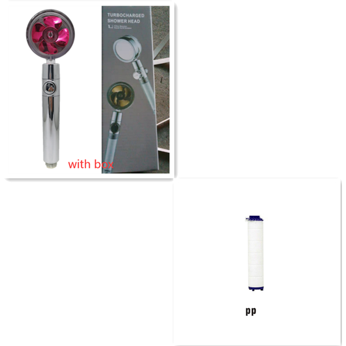 Pommeau de douche filtrant avec bouton pause et flexible
