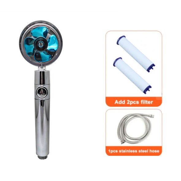 Pommeau de douche filtrant avec bouton pause et flexible