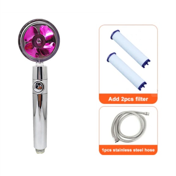 Pommeau de douche filtrant avec bouton pause et flexible