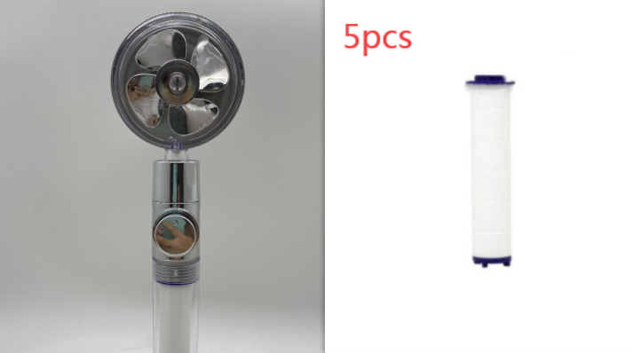 Pommeau de douche filtrant avec bouton pause et flexible