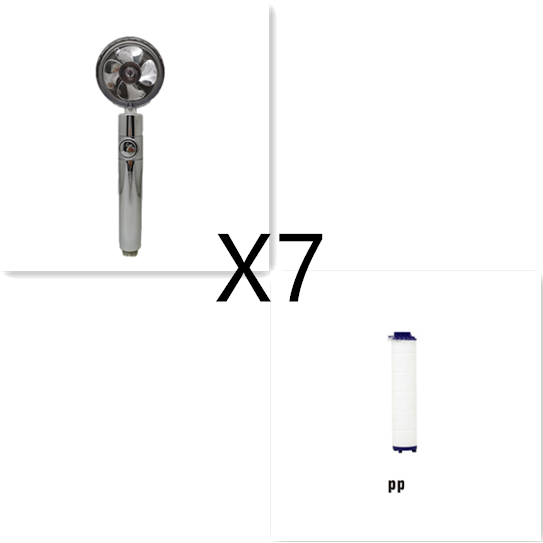 Pommeau de douche filtrant avec bouton pause et flexible