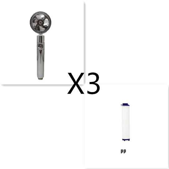 Pommeau de douche filtrant avec bouton pause et flexible