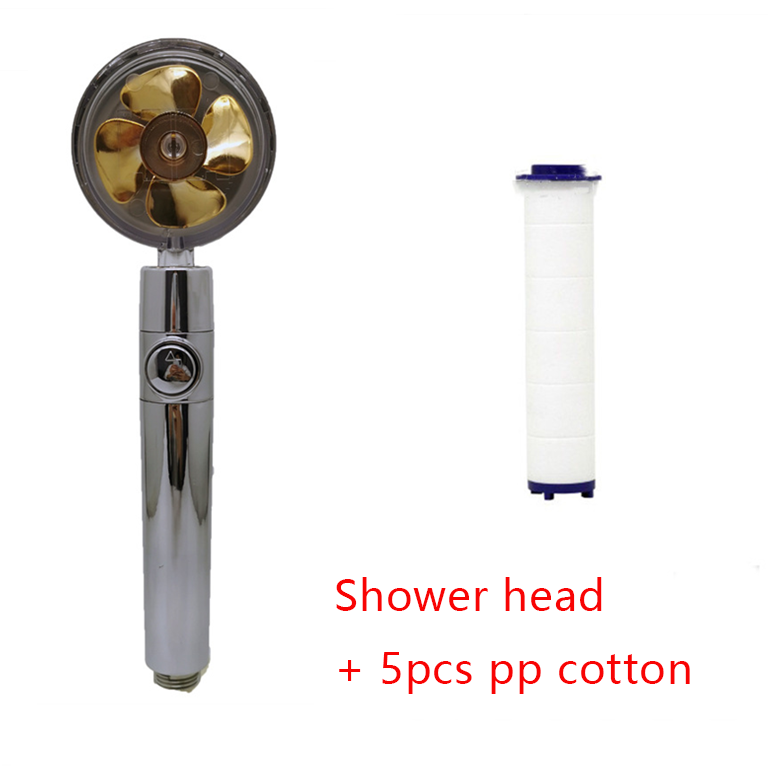 Pommeau de douche filtrant avec bouton pause et flexible